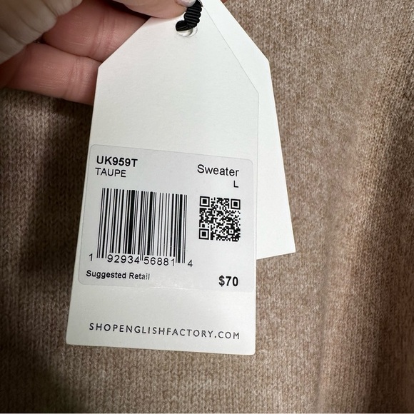 English Factory | Taupe Turtleneck Sweater Size Large NWT - Picture 5 of 8